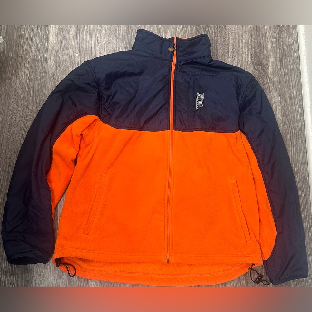 Vintage Mens University of Illinois ESPN U Fleece jacket L Illini U of I